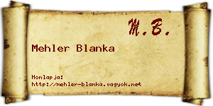 Mehler Blanka névjegykártya